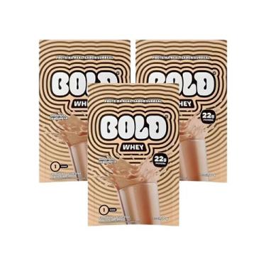 Imagem de Kit 3 Bold Whey Milkshake Baunilha Sachê 30g