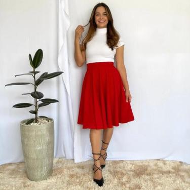 Imagem de Saia Gode Midi Rodada Social Moda Evangélica Congresso - Vivi Rangel, 