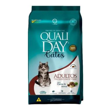 Imagem de Ração Qualiday Para Gatos Adultos Sabor Carne e Arroz 10,1 kg