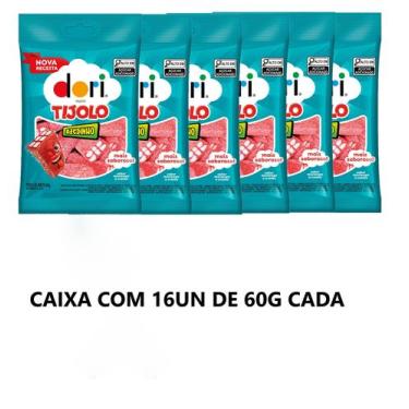 Imagem de Caixa Regaliz Gelatina Tijolo Recheado 16x60g (16343) - Dori