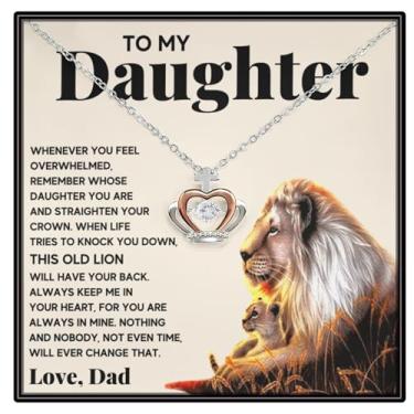 Imagem de Presente do pai: colar pai e filha - aniversário, formatura, joias de Natal com cartão de mensagem e caixa de presente, Gema, Zircônia cúbica