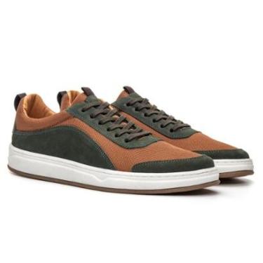 Imagem de Sapatenis Masculino Zepellin Nobuck Verde Militar/nylon Bege Samello-Masculino