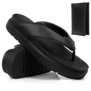 Imagem de Papete Feminina Asa Delta Sandália Chinelo De Dedo Casual Flat Moda Blogueira Conforto +Porta Cartão-Feminino