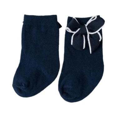 Imagem de Meias Curtas De Algodão Macio Para Bebês Meninas Com Laços Estilo Prin