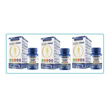 Imagem de Kit Com 3cx Polivitaminico Homem 30Cps - Catarinense - Catarinense Pha