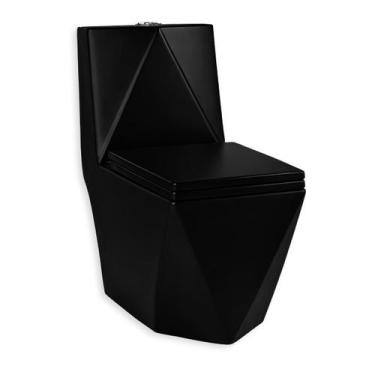 Imagem de Vaso Sanitário Monobloco Caixa Acoplada Privada Berlim Preto - STILLUS