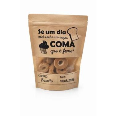 Imagem de Kit 12 sacos zip kraft 26x18cm embalagem para alimentos com visor e es