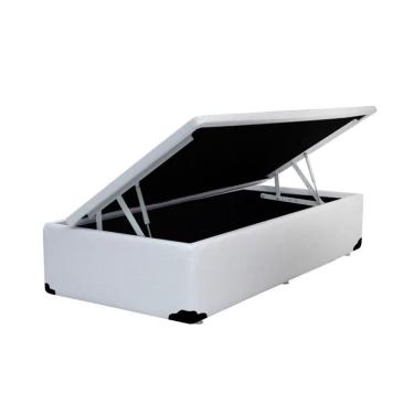 Imagem de Cama Box Baú Solteirão Homequeen Sintético Branco 41x96x203