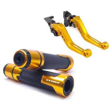 Imagem de Kit Manete Esportivo e Manopla Titan 125 150 160 Freio á Disco - Stark