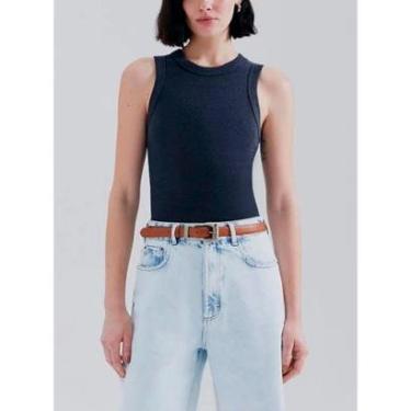 Imagem de Regata Slim Hering 4AL6 Feminina Decote Redondo Canelada Algodão T. P/XXG-Feminino