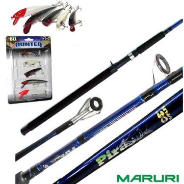 Imagem de Vara de Pesca Pesqueiro Maruri Pira Vários Tamanhos+5 Iscas, 2,43