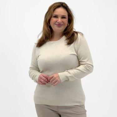 Imagem de Blusa City Lady Tricot Básica Plus Size Gola Redonda Feminina-Feminino