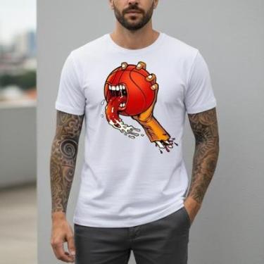 Imagem de Camiseta Masculina Basquete Monster Algodão Premium Penteado Regular Fit Streetwear Cas...