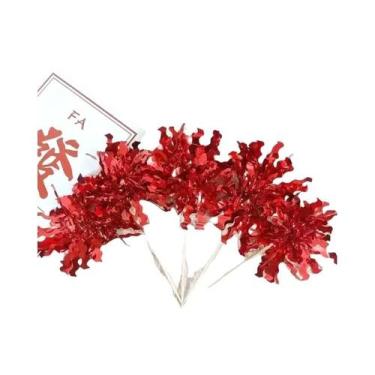 Imagem de Toppers De Bolo Com Glitter Colorido E Franjas De Fogos De Artifício, 