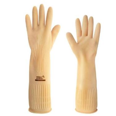 Imagem de Luva Latex Natural Ranhurada Volk Tam M, M, Amarelo