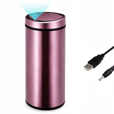Imagem de Lixeira Automática com Sensor 12L Aço Inox Abertura Inteligente Recarregável Roxo Utibom