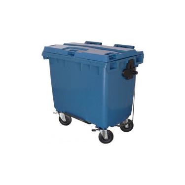 Imagem de Contêiner de Lixo com Pedal 660L Plástico Polietileno Preto JSN para Resíduos em Grandes Ambientes