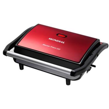 Imagem de Grill e Sanduicheira Press Grill Red Ceramic PG-01-RC Vermelho e Preto