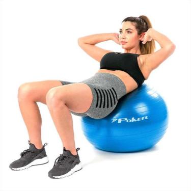 Imagem de Bola de Pilates Suiça Poker 55cm, Cinza