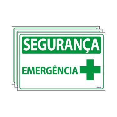 Imagem de Combo 3 Placas De Sinalização Emergência 30x20 Ecom IA - SS1 F9e