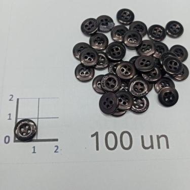 Imagem de Botões Marrom 10mm 4 Furos Fosco 50Un 100Un 200Un confecção roupas art