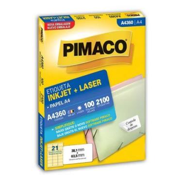 Imagem de Etiqueta inkjet/laser A4360 com 100 folhas - Pimaco