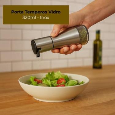 Imagem de Porta Temperos Vidro 320ml - Inox Cor:Inox - THIKA, Inox