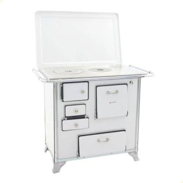 Imagem de Fogão a Lenha Tradicional Venâncio N1 Branco Com Tampa Gabinete Direit