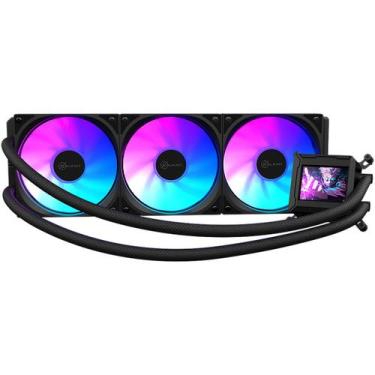 Imagem de Water cooler kalkan aura lcd 360mm argb amd/intel com display preto kl