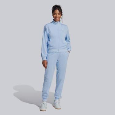 Imagem de Agasalho Adidas TR 3 Stripes Feminino Azul, G