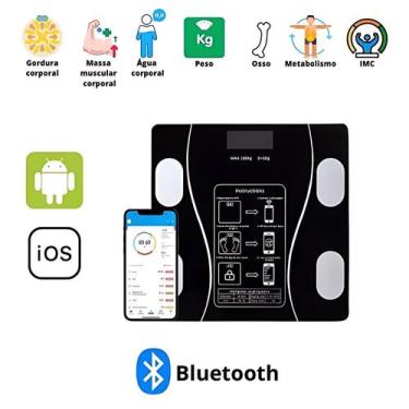 Imagem de Balança Digital 180kg Vidro Temperado Visor LCD Alta Precisão Para Ban