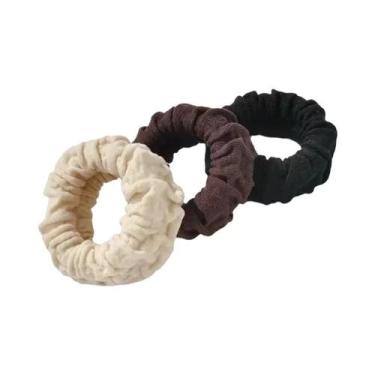 Imagem de Elásticos De Cabelo Grossos Para Coque Alto Feminino, 3 Peças, Durávei