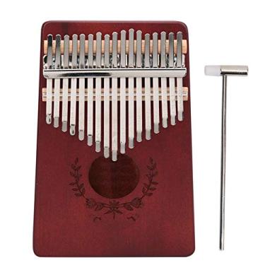 Imagem de Kalimba, C Tone Basics 17 teclas, piano kalimba mogno pequeno portátil Mbira dedo piano presentes para iniciantes instrumento musical LT?K17S (café)