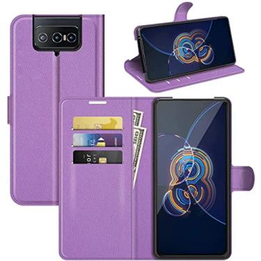 Imagem de Capa Capinha Carteira Asus Zenfone 8 Flip com Tela de 6.67" polegadas Case em Couro - Prote��o Premium (Lil�s)