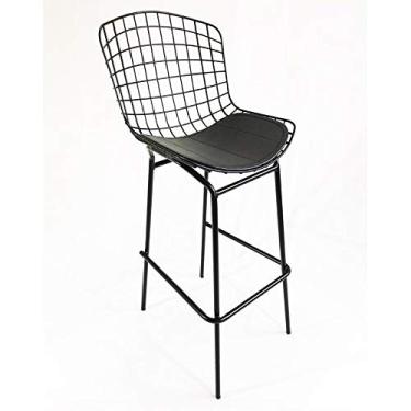 Imagem de Banqueta BERTÓIA preta tubular - Poltronas do Sul