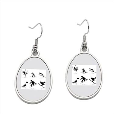 Imagem de Brincos de esportes de neve – Brincos pendurados para meninas – Presente de festa de aniversário dos namorados, Metal, Sem pedras preciosas