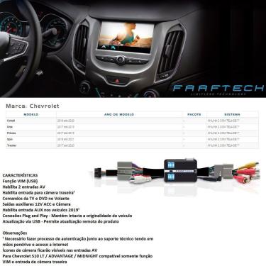 Imagem de Desbloqueio de Multimídia Faaftech FT-VF-GM16 para Chevrolet GM Onix Prisma Cobalt Spin Tracker Myli