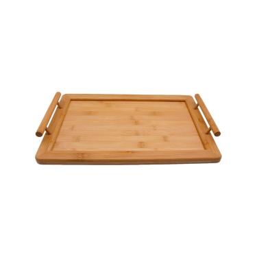 Imagem de Bandeja Retangular De Bambu Com Alças - Oikos