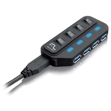 Imagem de Hub USB 4 portas 3.0 Super Speed Multilaser - AC264