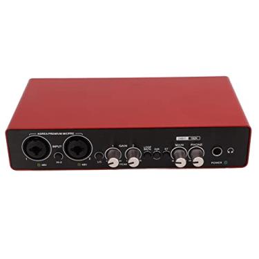 Imagem de Tangxi Placa de som USB, placa de som externa para laptop, placa de som HD de 24 bits 192 kH com botão de ganho para smartphones PC e guitarras fones de ouvido de microfone, filtro de passagem alta de corte baixo