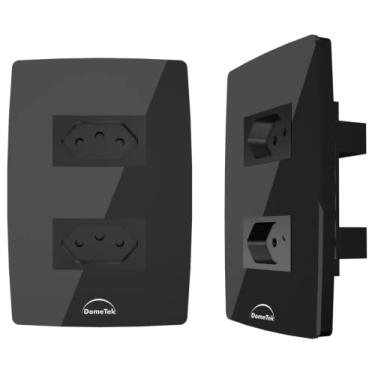 Imagem de Tomada Dupla 10a Diamond Preto Dometek