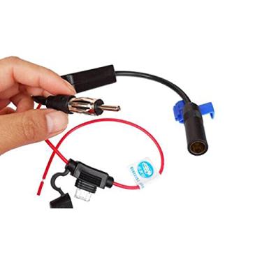 Imagem de Amplificador de sinal FM AM antena de rádio para carro conector adaptador DIN 12V universal