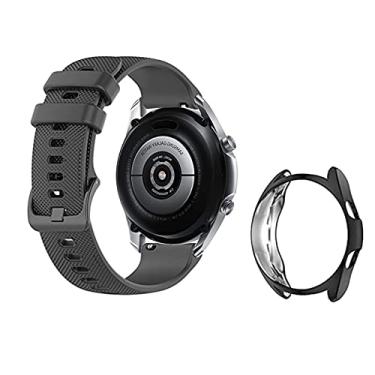 Imagem de EANWireless Compatível com Samsung Galaxy Watch 3, pulseira de silicone e capa protetora de TPU macio compatível com Samsung Galaxy Watch3 para homens e mulheres, 45mm(22mm Wide)