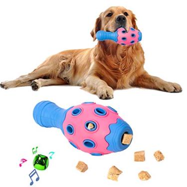 Imagem de Brinquedos de mastigação resistentes para cães para mastigadores agressivos de raças grandes e pequenas raças, brinquedo de quebra-cabeça para cães com distribuição de petiscos, brinquedo interativo para alívio da ansiedade e dentição