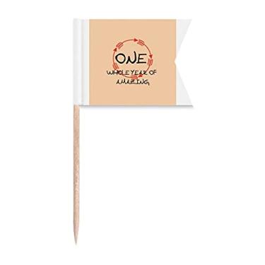 Imagem de Número de idade um Art Deco Presente Fashion Palito Bandeiras Marcação de Rotulagem para Bolo Festa Comida Prato de Queijo