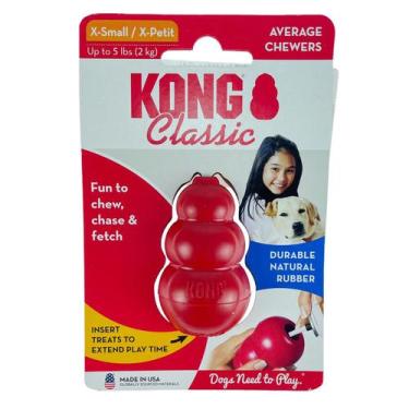 Imagem de Kong Classic X Small Brinquedo Recheável Petiscos Cães Peq