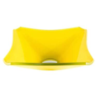 Imagem de CUBA DE VIDRO QUADRADA CHANFRADA 30CM AMARELA