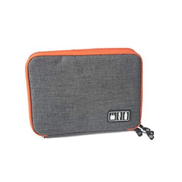 Imagem de Bolsa organizadora de cabos Cicilin para viagem com organizador eletrônico, bolsa para tablet, Macio, Grey (double large), One_Size