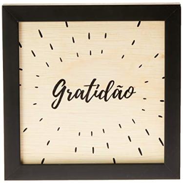 Imagem de Arte Maníacos Quadro Decorativo em Madeira Gratidão - 46x32,5cm (Moldura caixa em laca preta)