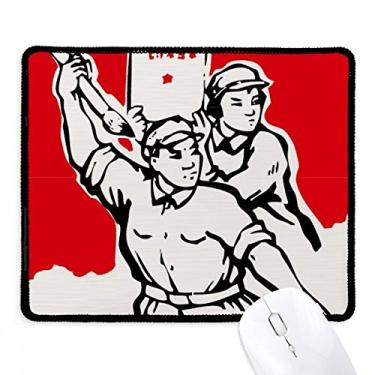 Imagem de Mouse pad Brush Paper Soldier Mao Zedong com citações de Mao Zedong Tapete de borracha para jogos